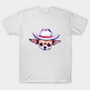 Cowboy Chihuahua Watercolour T-Shirt